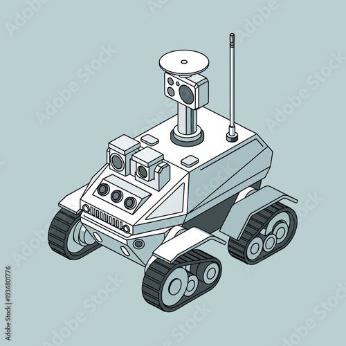 Robot Vehicle with Sensors and Antenna.
