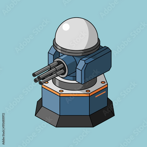 Futuristic Turret with Radar Dome.