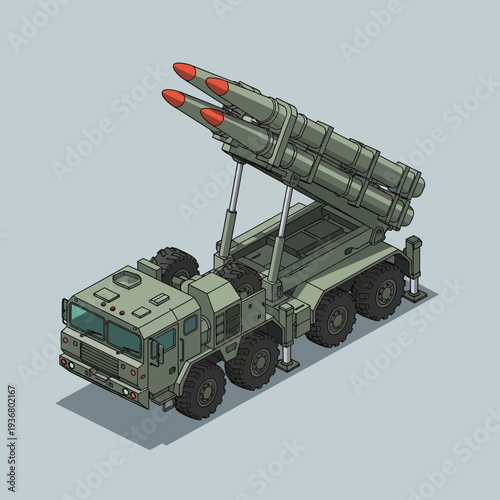 Military Missile Launcher Truck Vehicle Equipment.