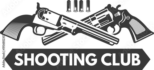 Weapon shooting club black emblem in vintage style