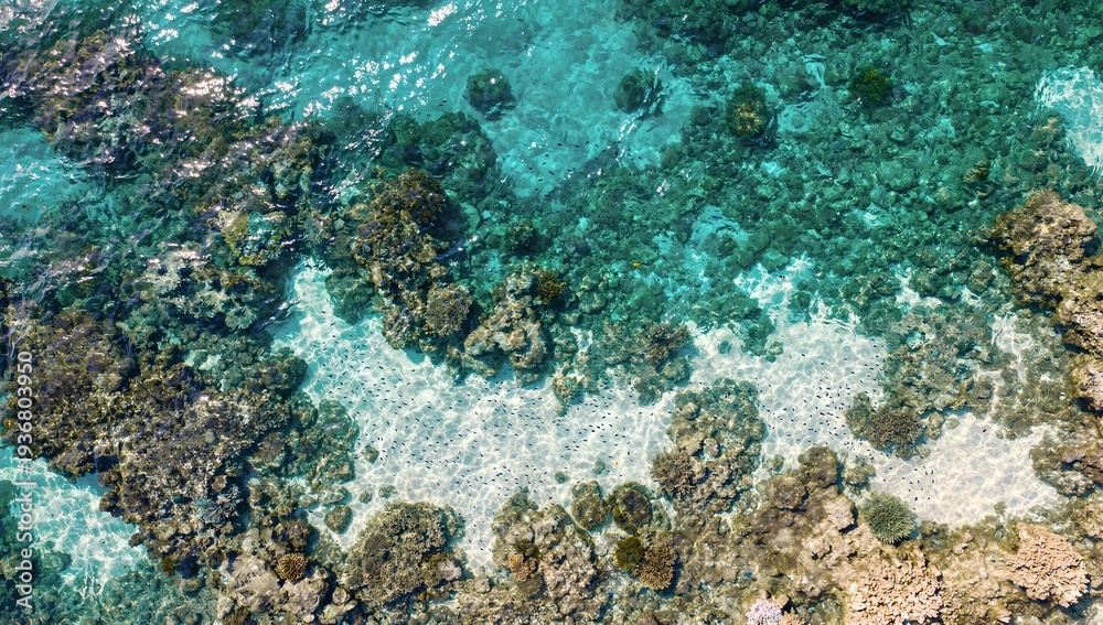 Fototapeta premium Aerial View of a Colorful Coral Reef