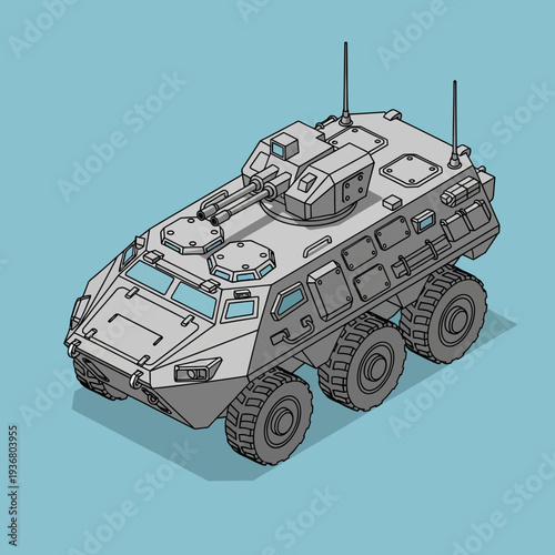 Military Armored Vehicle Illustration.