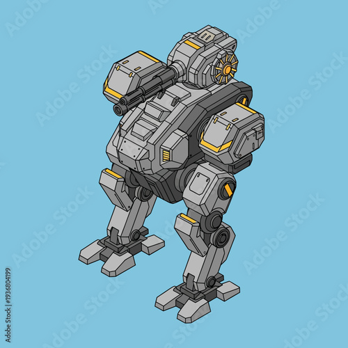 Futuristic Robot Illustration with Mechanical Legs.