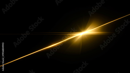 暗闇を切り裂く眩いゴールドの光線