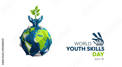 Hands Holding Globe with Green Leaves.