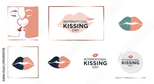 International Kissing Day Lip Art Designs.