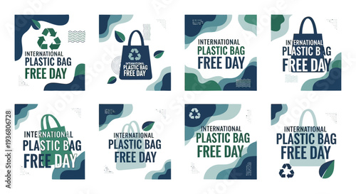 International Plastic Bag Free Day Signs.