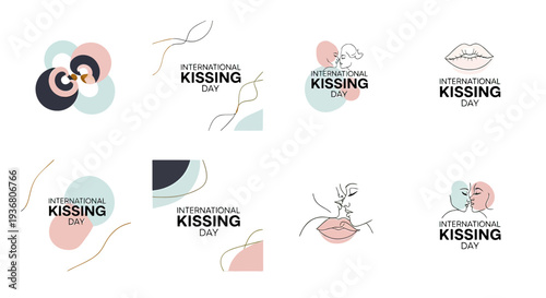 Kissing Couple Lip Logo Design Elements.