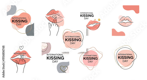 Kissing Day Lip Illustrations and Logos.
