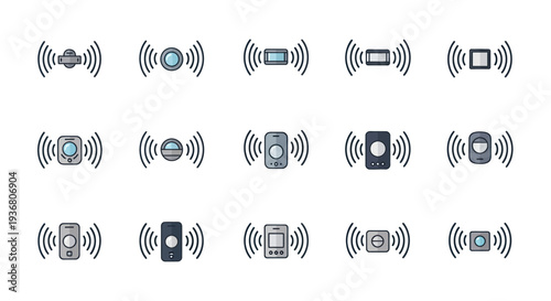 Mobile Devices with Wireless Signal Icons.