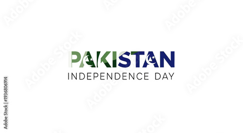 Pakistan Independence Day Text Logo Design.