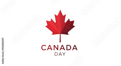 Red Maple Leaf Canada Day Symbol.