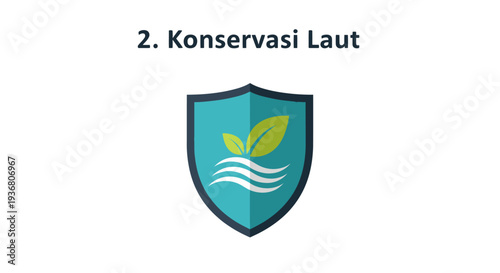 Ocean Conservation Shield Logo Design.