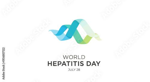World Hepatitis Day Awareness Ribbon Logo.