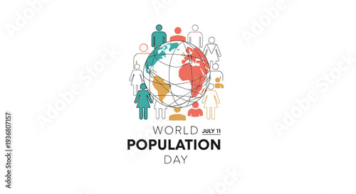 World Population Day Illustration with Globe.