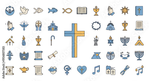 Religious Symbols and Icons Collection.