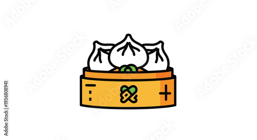 Steaming dim sum vector illustration