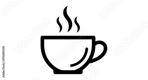 Steaming cup of coffee icon