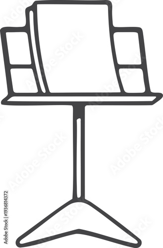 Music Stand Outline Illustration