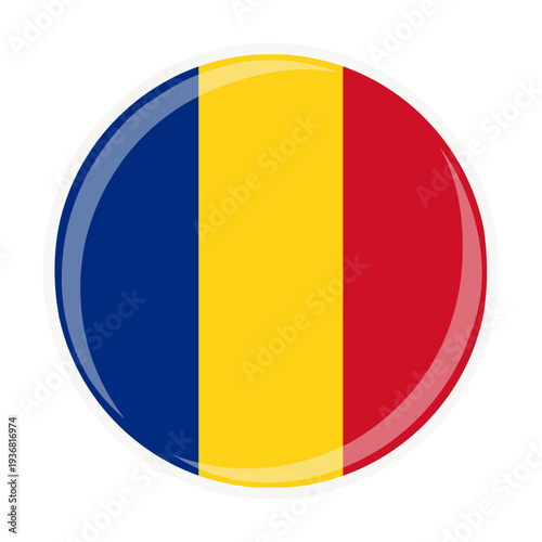Free Download Romania national round circle flag emblem official icon - GFXLoad