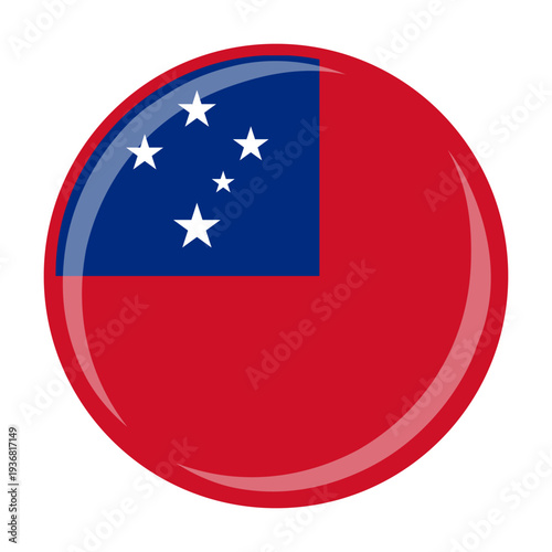 Samoa national round circle flag emblem official icon