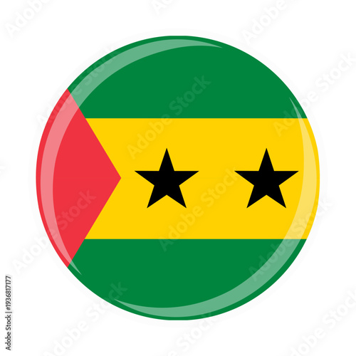 Sao Tome and Principe national round circle flag emblem official icon