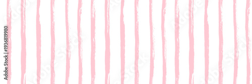 Wave line baby seamless pattern.Pink background with simple rough brush stroke . Vector repeat pattern with blue strikes. Vertical romantic decor, waves seamless bg with handmade design.