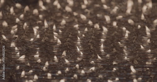 Chengdu, Sichuan, China. Ungraded C LOG 2, Close-up View Of Burning Red Candles In Glass. Concept For Faith, Religion And Spirituality. Religious Ritual In Temple. Many Oil Lamps Burning At Wenshu