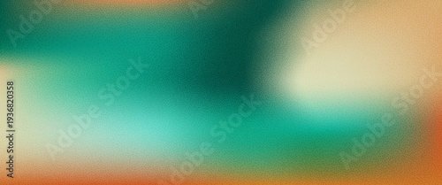 Distorted grain teal and orange background. Dots powder green-beige gradient texture. Gritty shade subtle grunge overlay. Vector distress retro noise gradation cover. Abstract blend colors backdrop.