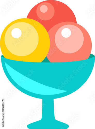 Cute cartoon character vector illustration of a happy smiling pink alien face on an abstract planet background with funny sea fish and water design art