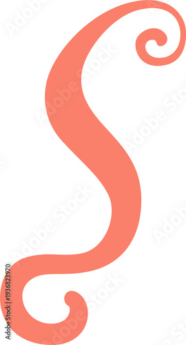 3D vector illustration of an abstract red and white background featuring two liquid water drops shaped like a snake concept design symbol