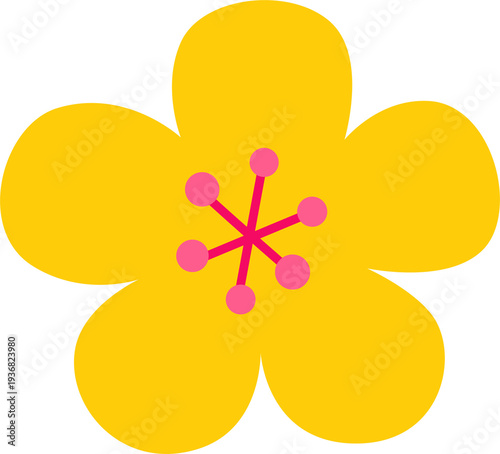 Vector illustration of a yellow flower