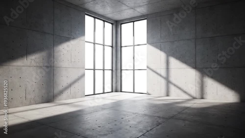 Empty Room with Natural Light and Shadows.