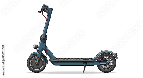 Blue Electric Scooter with Foldable Design.