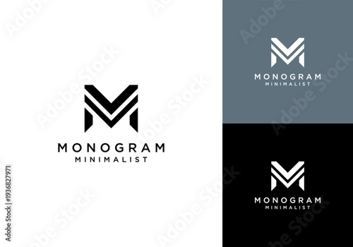 Letter M Monogram Strong Luxury Geometric Mark Brand Identity Vector Logo Design Illustration
