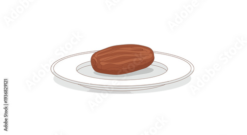 Brown Oval Object on Glass Plate.