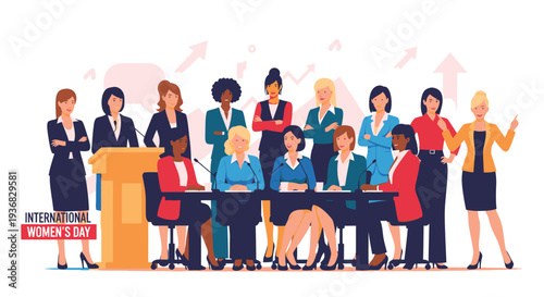 Diverse Group of Business Women Meeting Together.