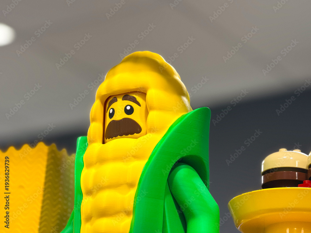 Fototapeta premium Lego minifigure in corn costume