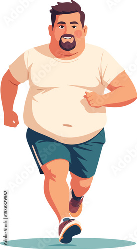 uomo che corre e fa ginnastica per tenersi in forma vettoriale