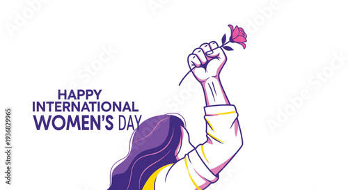 Woman Holding Red Flower in Hand.