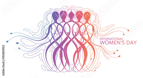 International Womens Day Illustration Female Figures.