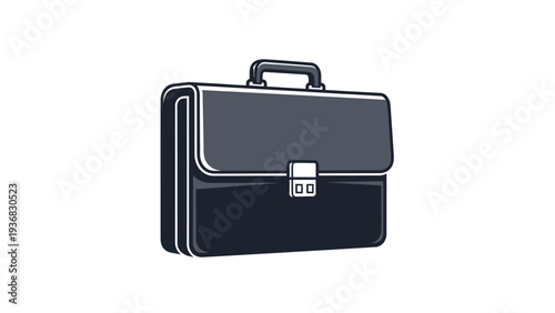 black briefcase isolated on white