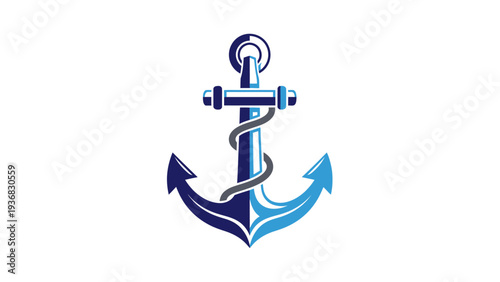 anchor on a blue background