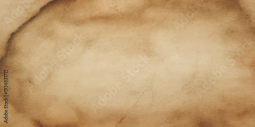 Blank aged parchment with a stained vintage texture and antique brown grunge pattern on a worn retro paper surface for a rustic design