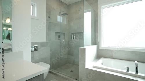 Modern Bathroom Interior with Natural Light.