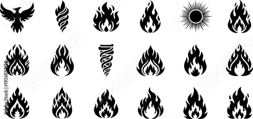 Esoteric Occult Sacred Symbols Black Silhouette Vector Collection