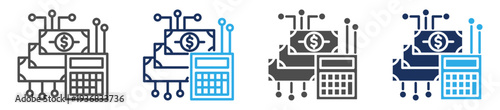 ai finance system icon set multi concept