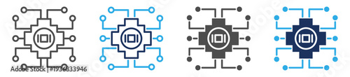 ai code icon set multi concept