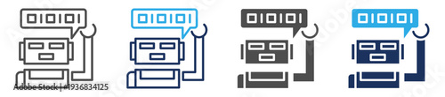 ai chatbot icon set multi concept