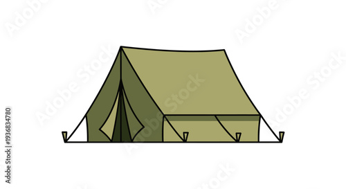 Canvas Camping Tent Illustration